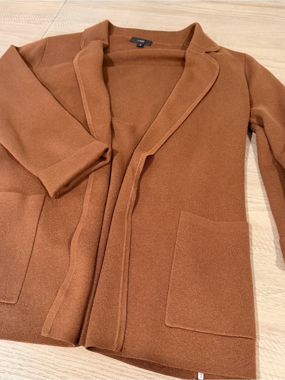 J. Crew Open-Front Knit Blazer in Rust